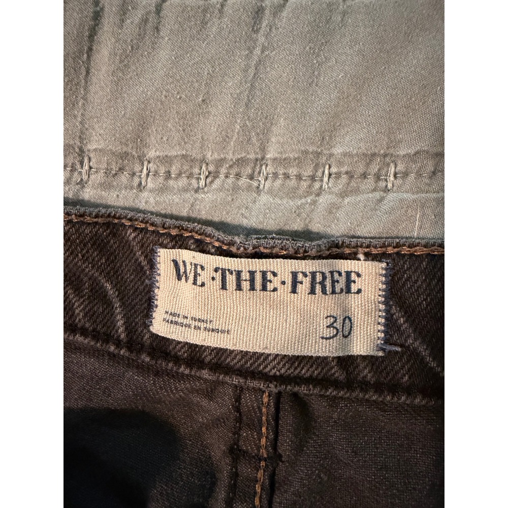 We The Free Tinsley Free People Baggy High Rise Straight Leg Jeans Black 30 - Picture 3 of 8